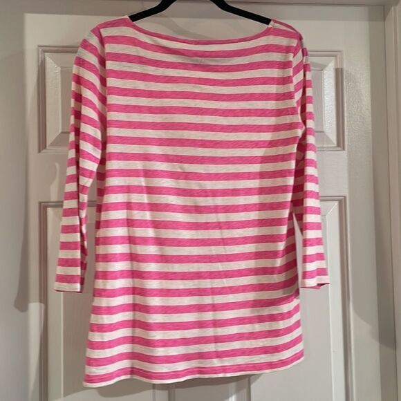 JCrew Pink & White Striped Shirt SMALL - Picture 3 of 3